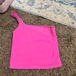 TNA One-Shoulder Vibrant Pink Tank Top